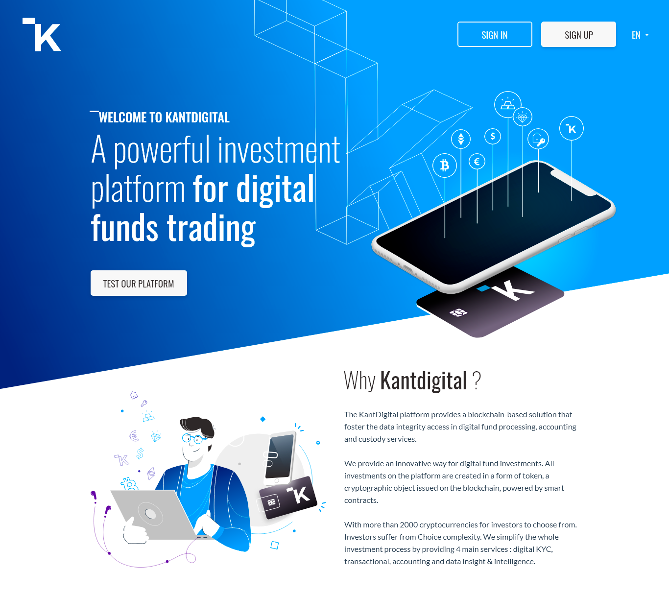 KantDigital- Corporate website - Desktop version