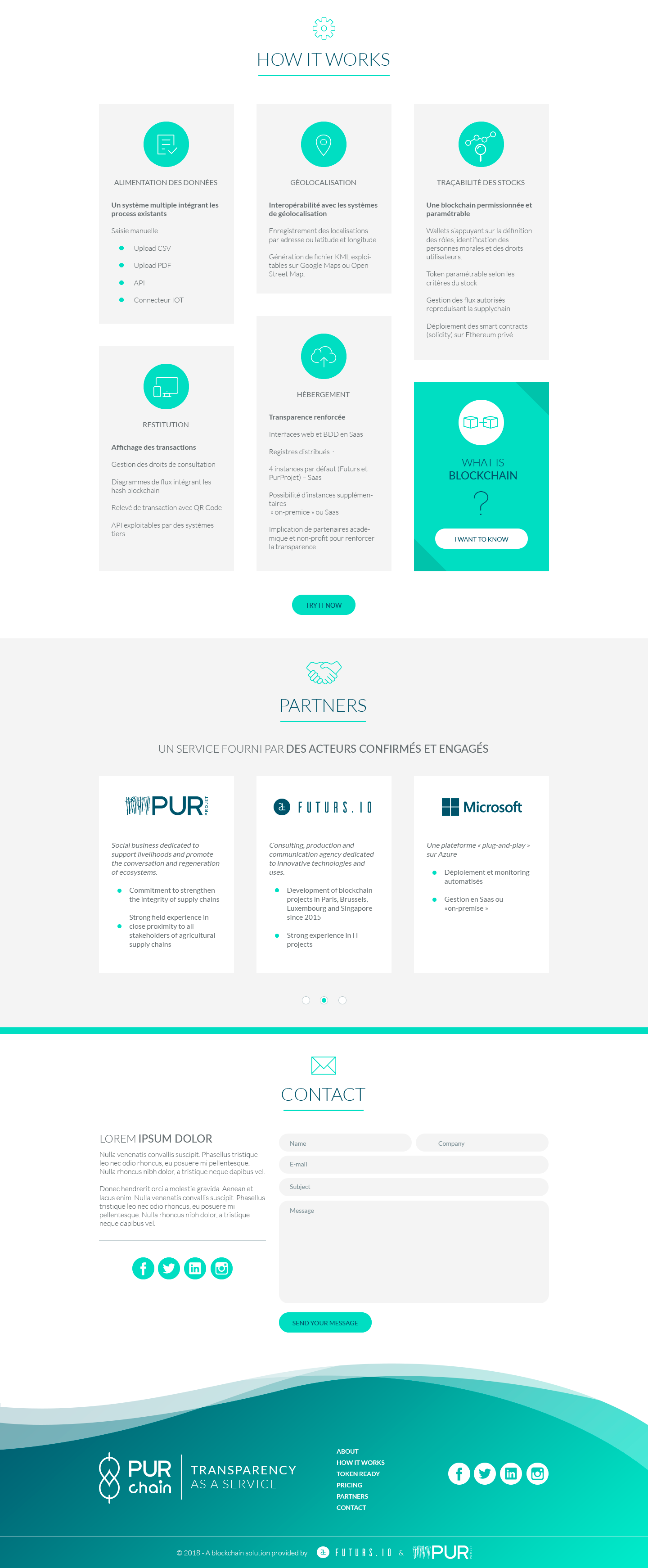Purchain - Corporate website - Desktop version